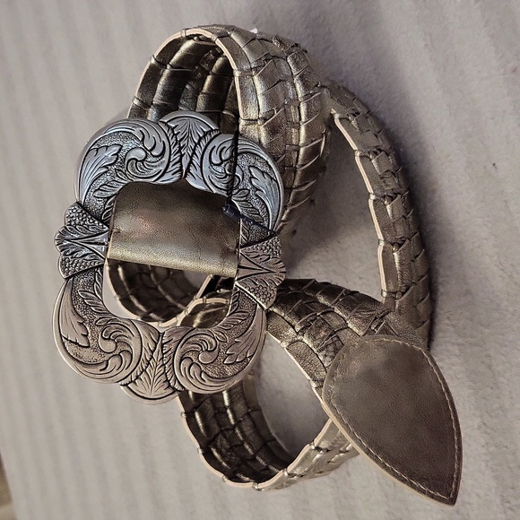 New Ralph Lauren Women's Genuine leather Belt Silver Color Size US S - Picture 6 of 7